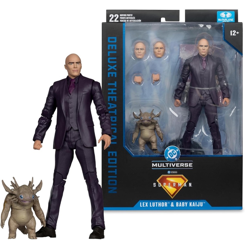 McFarlane DC Lex Luthor Deluxe Figure in Purple with Baby Kaiju NEVER OPENED